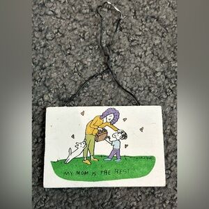 Vintage My Mom Is The Best Wood Sign by Nicole 1999 3.25” x 2.25”